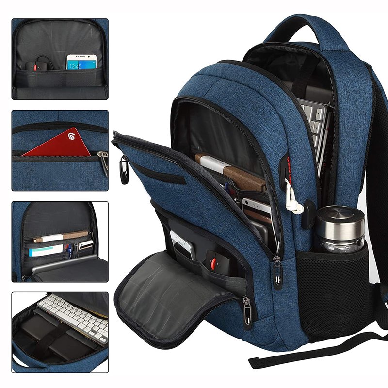 Computer laptop backpack College School Business Anti Theft Smart Slim laptop backpacks bag with USB Charging