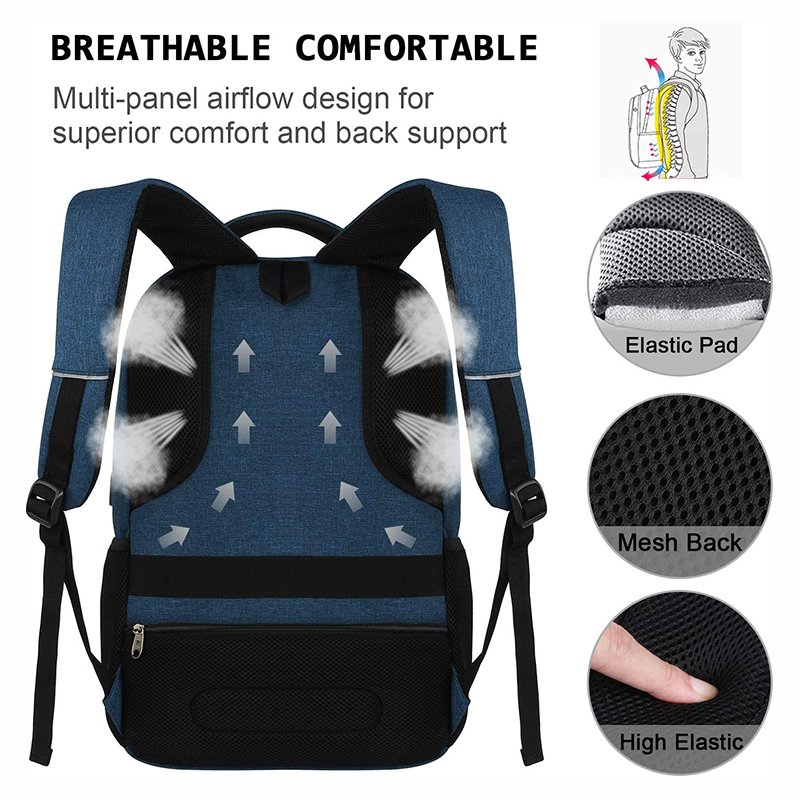 Computer laptop backpack College School Business Anti Theft Smart Slim laptop backpacks bag with USB Charging