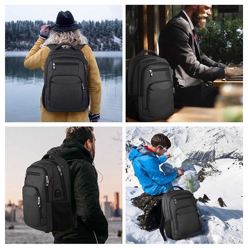 Computer laptop backpack College School Business Anti Theft Smart Slim laptop backpacks bag with USB Charging