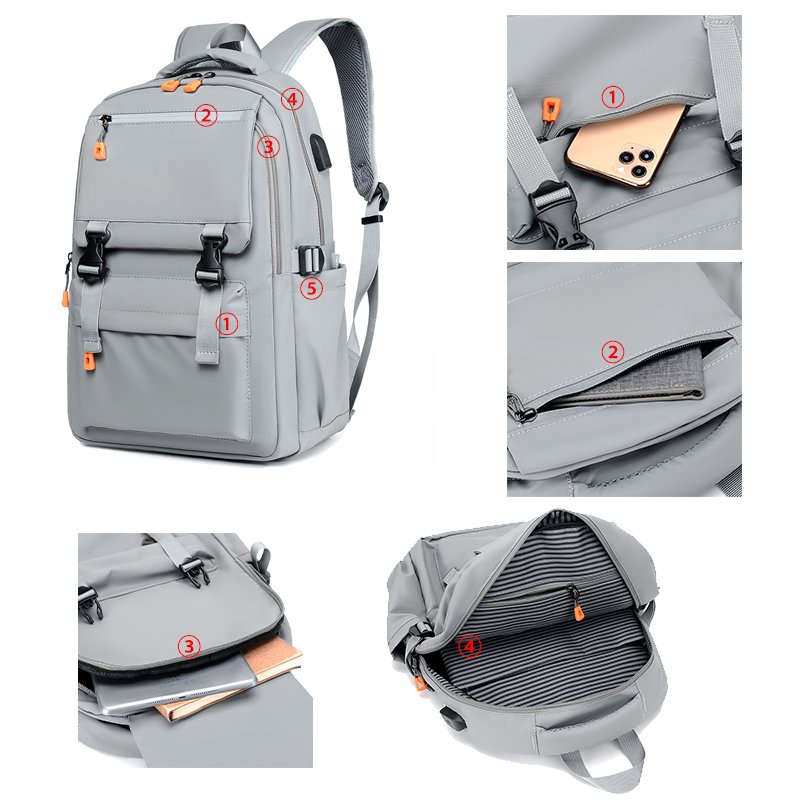2023 good quality waterproof USB charging bagpack oxford good lining backpack business rucksack for man school backpack knapsack