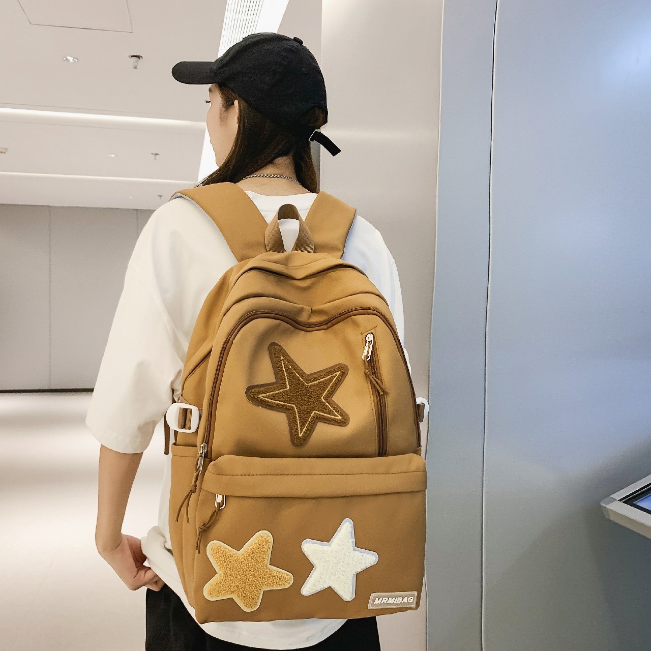 Multi Function Double Zipper Women Backpack Teenager Girls Laptop Backpack Student Shoulder Bag Korean Style Schoolbag