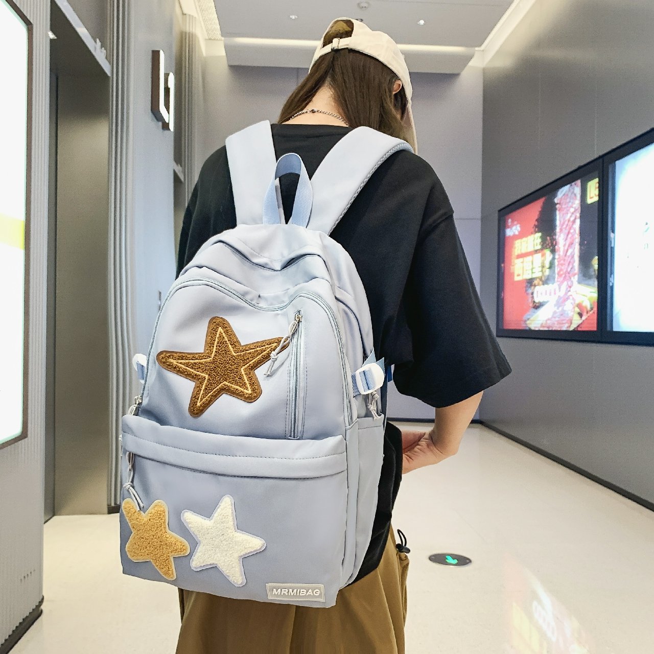 Multi Function Double Zipper Women Backpack Teenager Girls Laptop Backpack Student Shoulder Bag Korean Style Schoolbag
