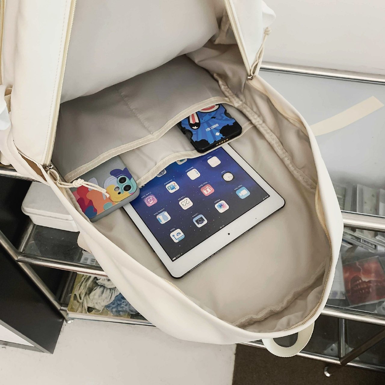 Multi Function Double Zipper Women Backpack Teenager Girls Laptop Backpack Student Shoulder Bag Korean Style Schoolbag
