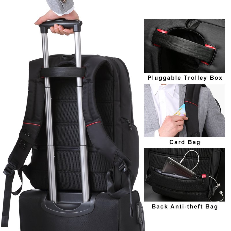 New design office laptop backpack bag smart usb mens backpack mochilas de lap top