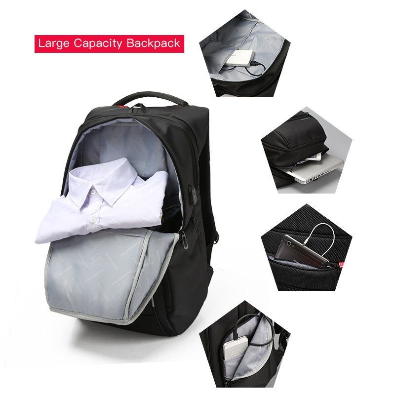 New design office laptop backpack bag smart usb mens backpack mochilas de lap top