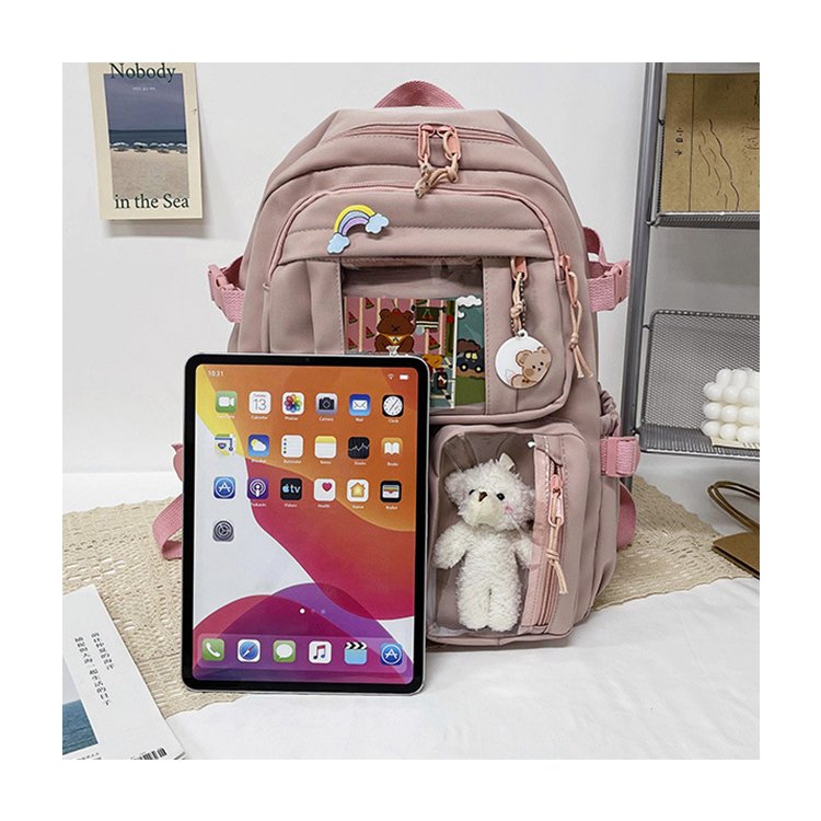 Custom Women Waterproof Multi-Pocket School Backpack for Student Female Girls Bag Pack Laptop Book Bag