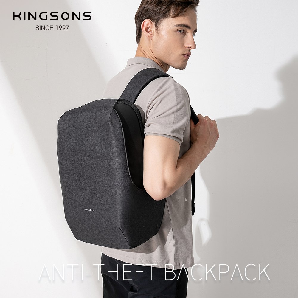 Kingsons Factory customization laptop backpack for man ANTI-theft backpack 15.6 inches backpack bag with USB charging