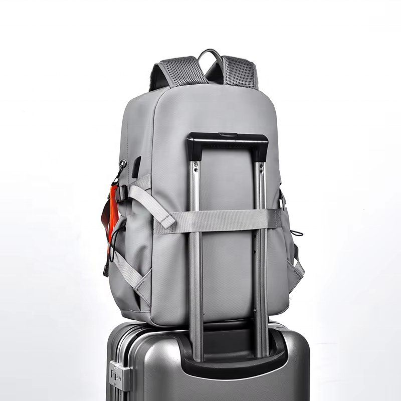10PCS Custom logo College Business Backpack waterproof PU Oxford Fashion Travel Student School Laptop Backpack with USB Charge