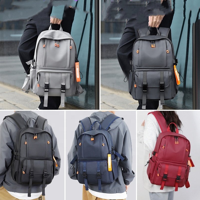 10PCS Custom logo College Business Backpack waterproof PU Oxford Fashion Travel Student School Laptop Backpack with USB Charge