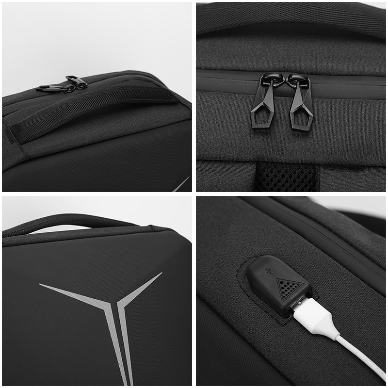2023 Fashion design knapsack hard shell usb charging backpack school bag with OEM custom logo