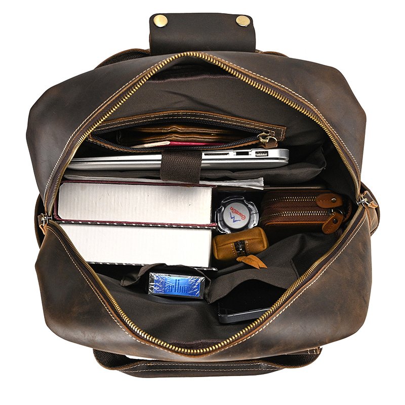 Fashion Leather Men Backpack Business Male 17" 15.6" Laptop Bag Daypacks Large Capacity Travel College School Bag