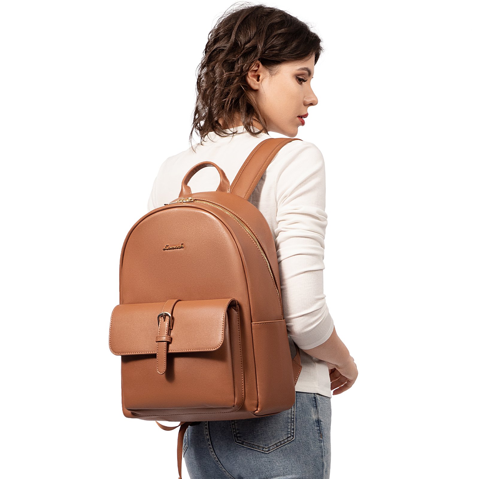 LOVEVOOK fashion backpacks bag for women waterproof PU leather backpacks custom school travel business women's laptop backpacks