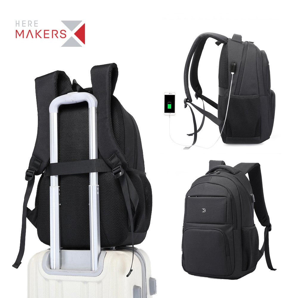 Factory Wholesale Large Capacity Multiple compartments Back pack Travel Business Laptop backpack with USB Charging Port