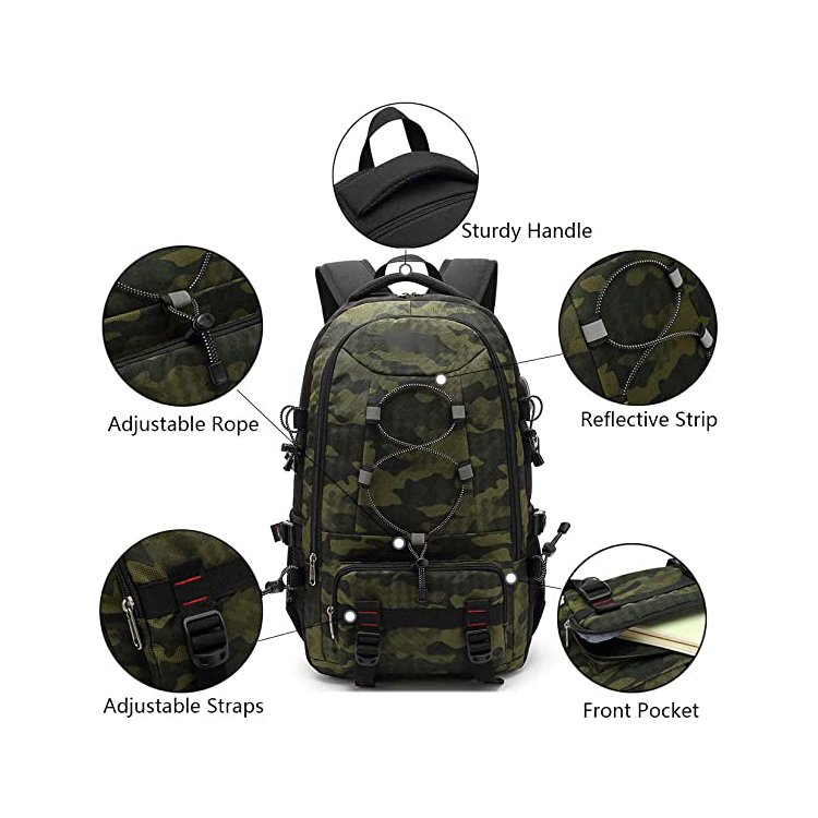 Custom Waterproof Hiking Backpack 45L Large Capacity Laptop Backpack Trekking Backpack for Sports Camping