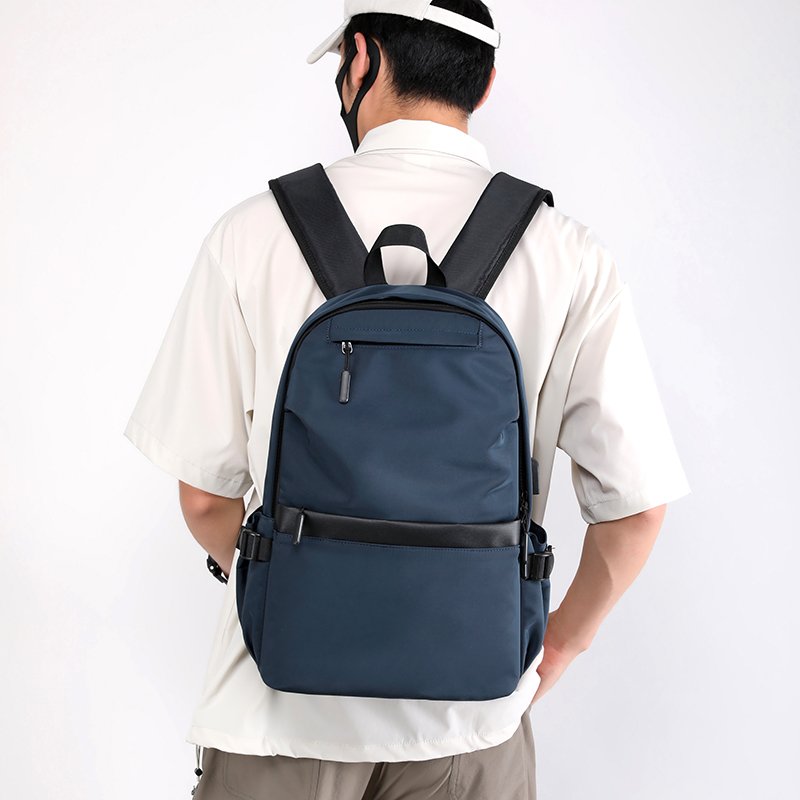 Boys' Lightweight Waterproof Nylon Cloth Backpack Versatile Commuting and Shopping Bag with Polyester Lining