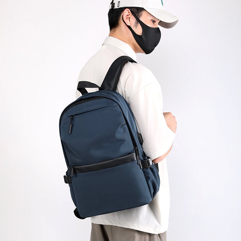 Boys' Lightweight Waterproof Nylon Cloth Backpack Versatile Commuting and Shopping Bag with Polyester Lining