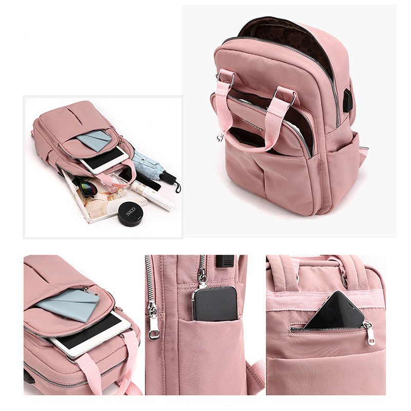Hot OEM ODM Custom Women Laptop Bags Backpack Travel USB Charging Preppy Style Laptop Backpack Schoolbag Bagpack