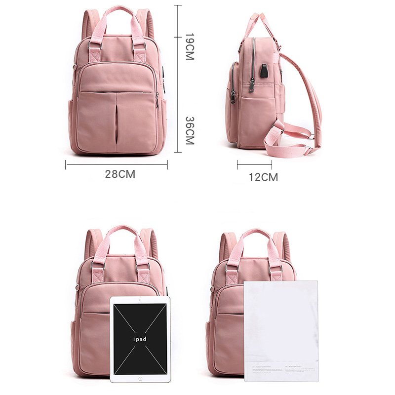 Hot OEM ODM Custom Women Laptop Bags Backpack Travel USB Charging Preppy Style Laptop Backpack Schoolbag Bagpack