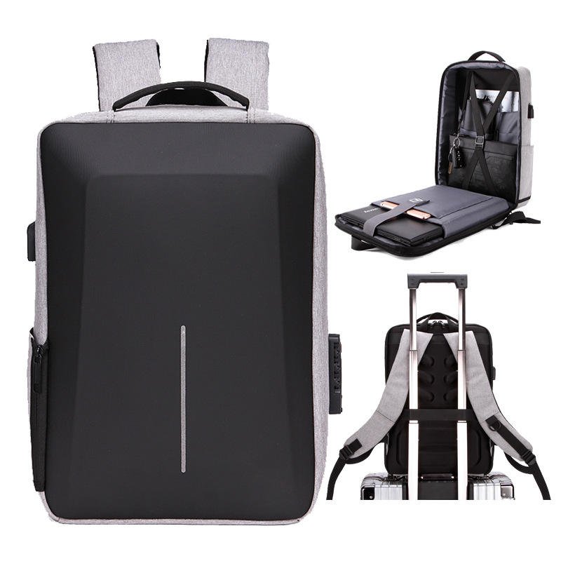 Custom Logo Men Business Computer BackPack USB Charging Password Lock Anti Theft Waterproof Business laptop backpack