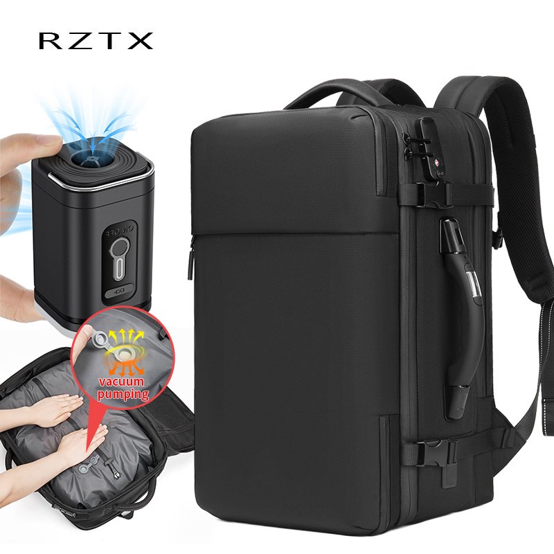 Men's Airback Compression Laptop Backpack Vacuum Travel Storage Bag with Hand Scale for Suitcase Luggage