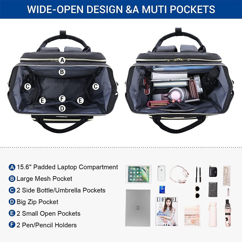 Fashion Factory Wholesale Carry On Travel Laptop Backpack For Women Large Capacity Backpack With USB Charging Port