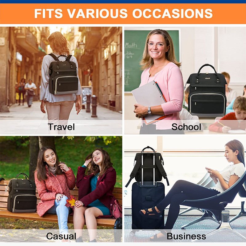 Fashion Factory Wholesale Carry On Travel Laptop Backpack For Women Large Capacity Backpack With USB Charging Port