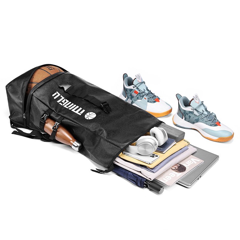 Custom Logo 35L Capacity Lightweight Oxford Casual Roll Top Laptop Backpack Waterproof Basketball Stash Rucksack for Men