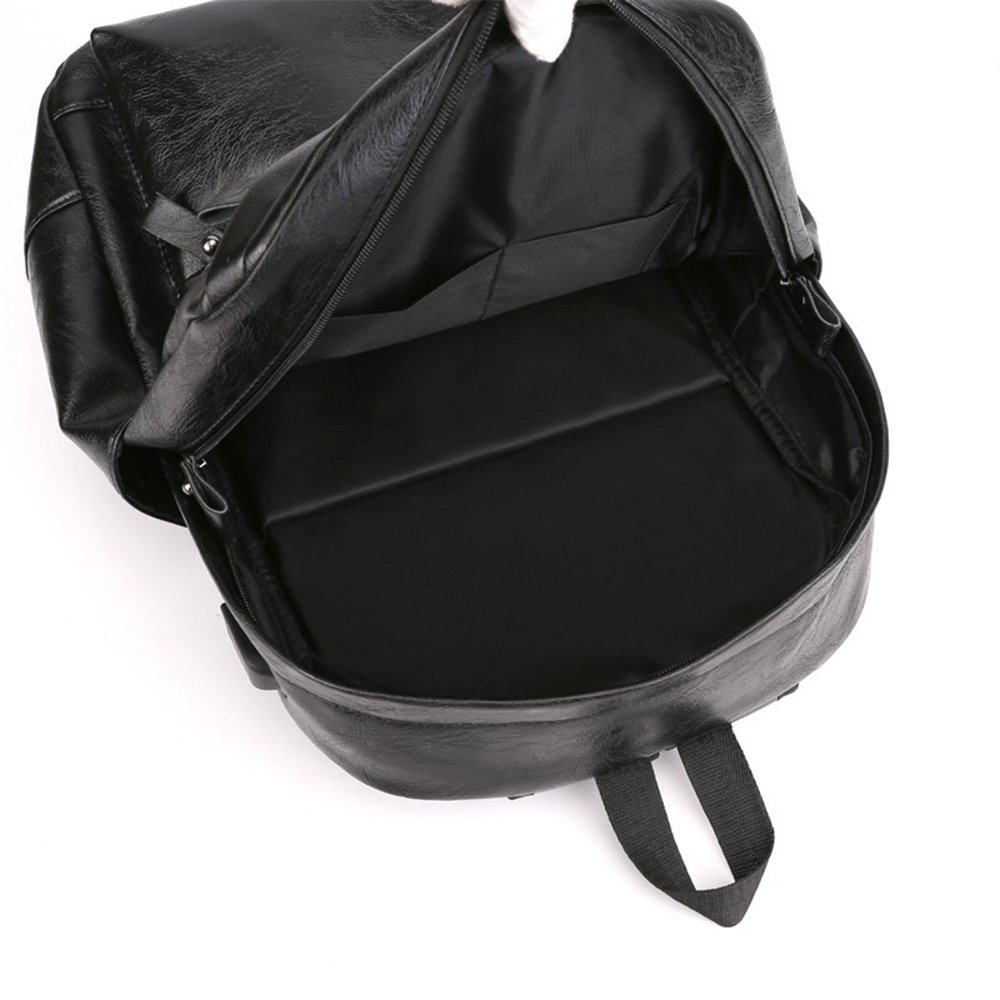 Fashion cover college bags backpack custom logo PU leather waterproof school backpack men laptop backpack