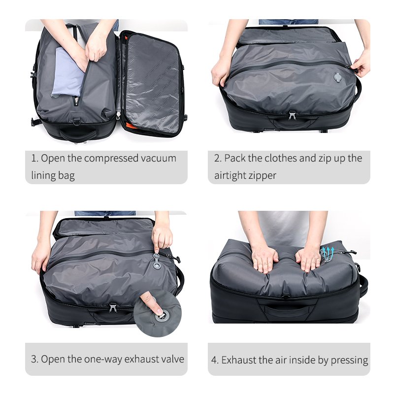 Travel Laptop Backpack 16 in Business Laptop Carry on Backpack with USB Charging Port Vacuum Compression Backpack