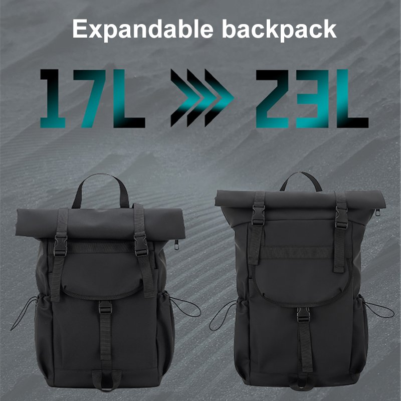Low MOQ Custom Large Capacity Extensions Rolltop student Computer school bag Outdoor Waterproof Business Travel Laptop Backpack