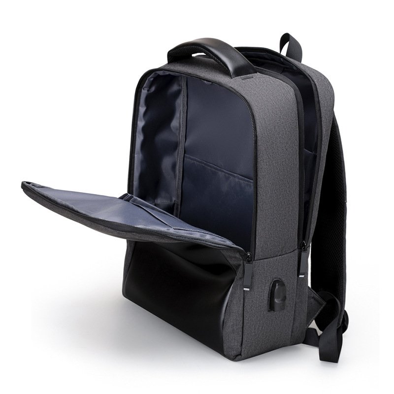 Travel Laptop Backpack With USB Simple Custom LOGO Business Laptops Backpack Waterproof College School Computer Bag Men Bag