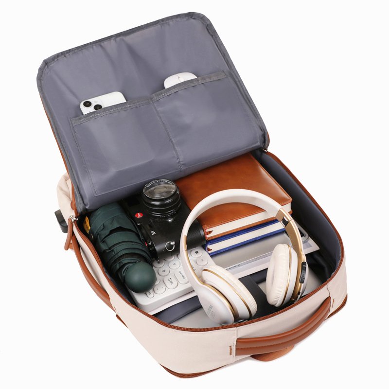 Factory's new waterproof business Expandable laptop backpack USB port Large capacity Oxford laptop head custom logo Androgous