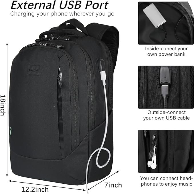 Goloni Travel Laptop Backpack Business Slim Durable Laptops Travel Backpacks 15.6 Inch College Computer Bag for Men Women Daily