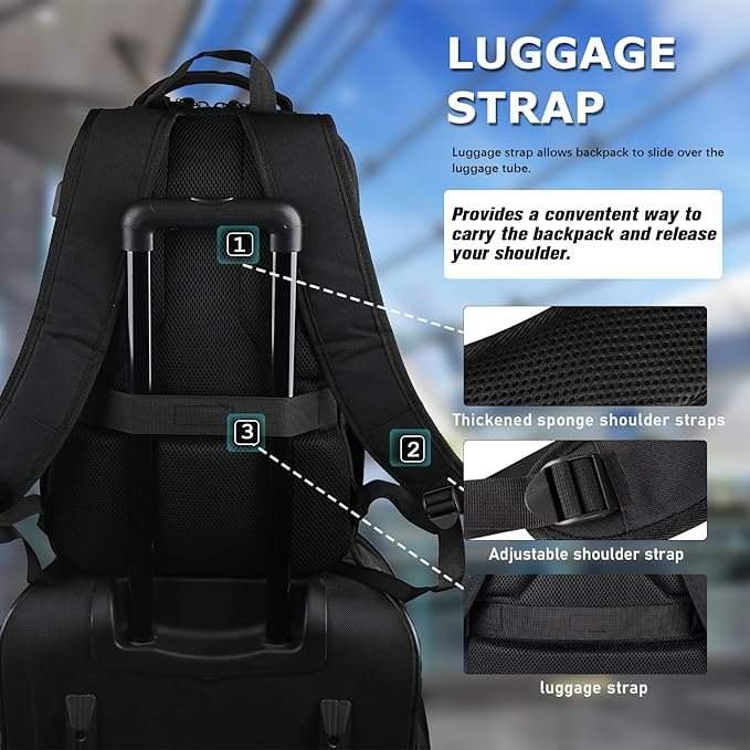Goloni Travel Laptop Backpack Business Slim Durable Laptops Travel Backpacks 15.6 Inch College Computer Bag for Men Women Daily