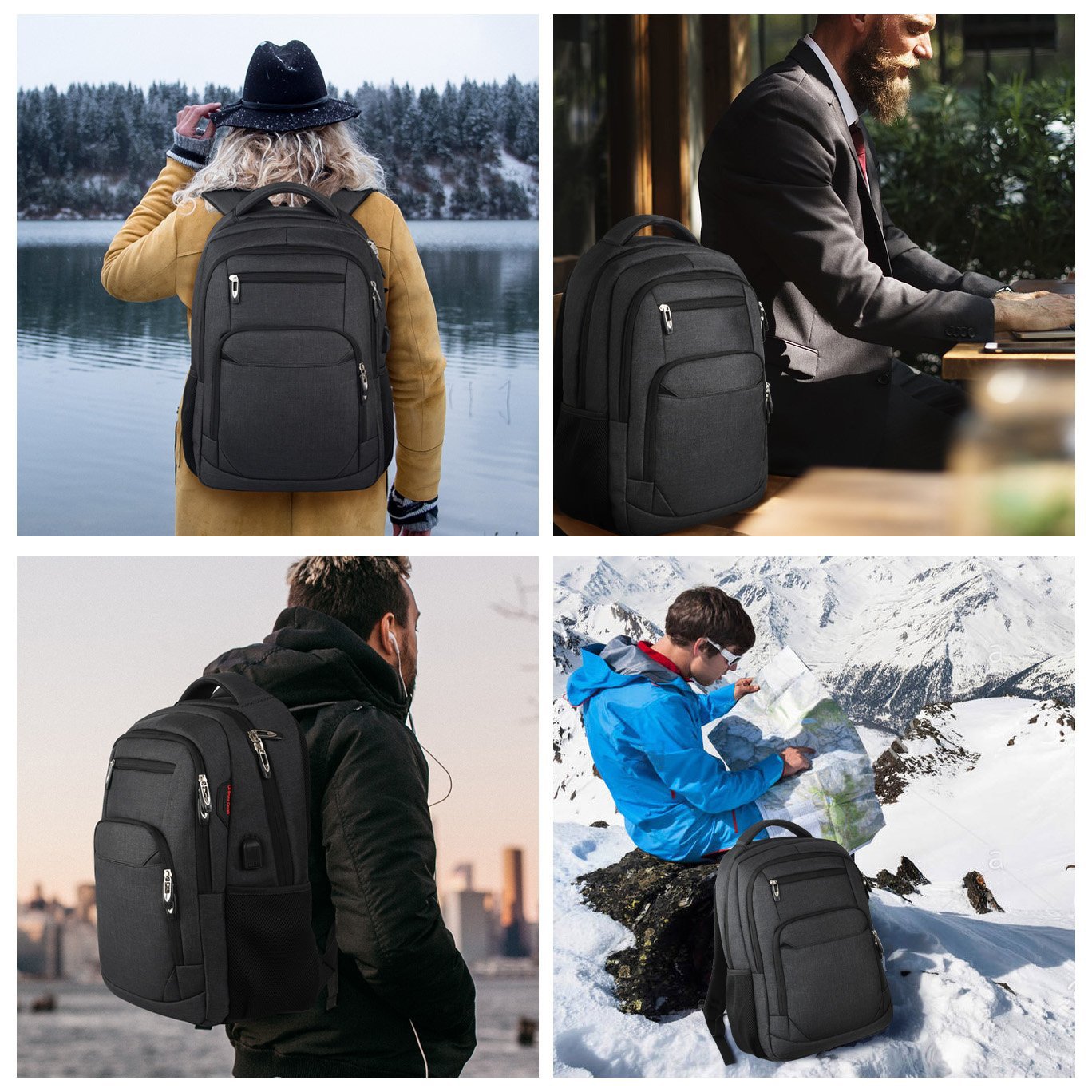 Customized new designer men's durable travel waterproof polyester USD business leisure sports laptop backpack