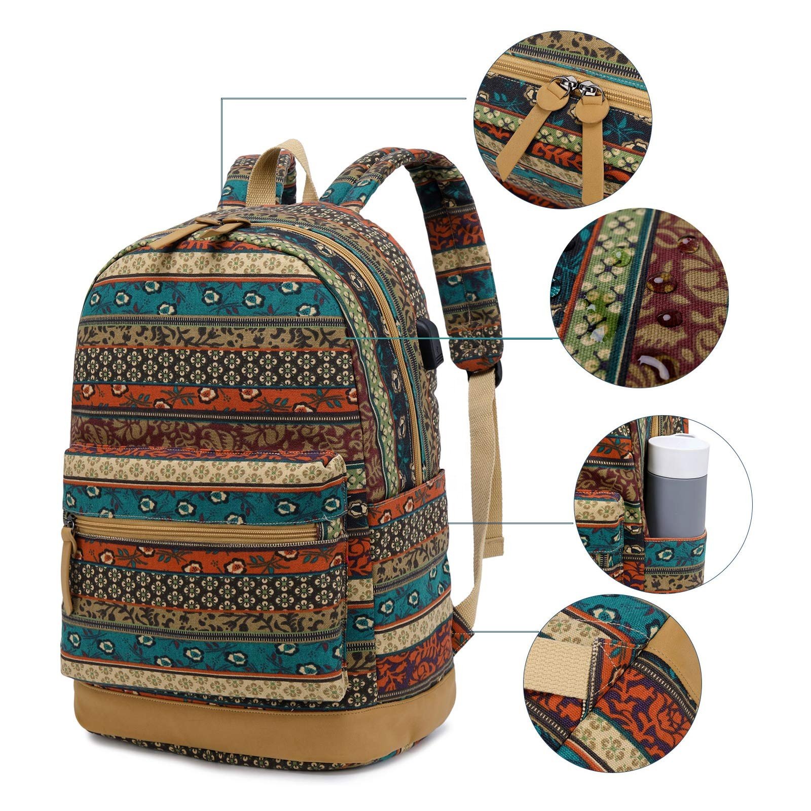 Backpack school bag printed backpacks Large Capacity Teens Student Laptop Backpacks 3Pcs School Bags Set
