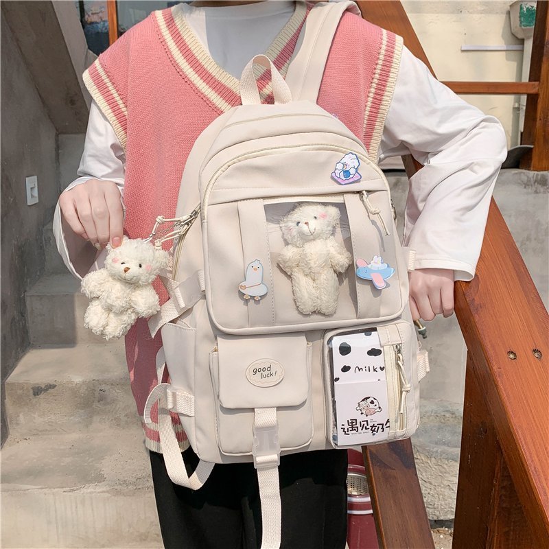 2024 Cute Women Large Capacity Backpacks Waterproof Nylon Female School Bags College Lady Laptop Backpack Girl Travel Schoolbag