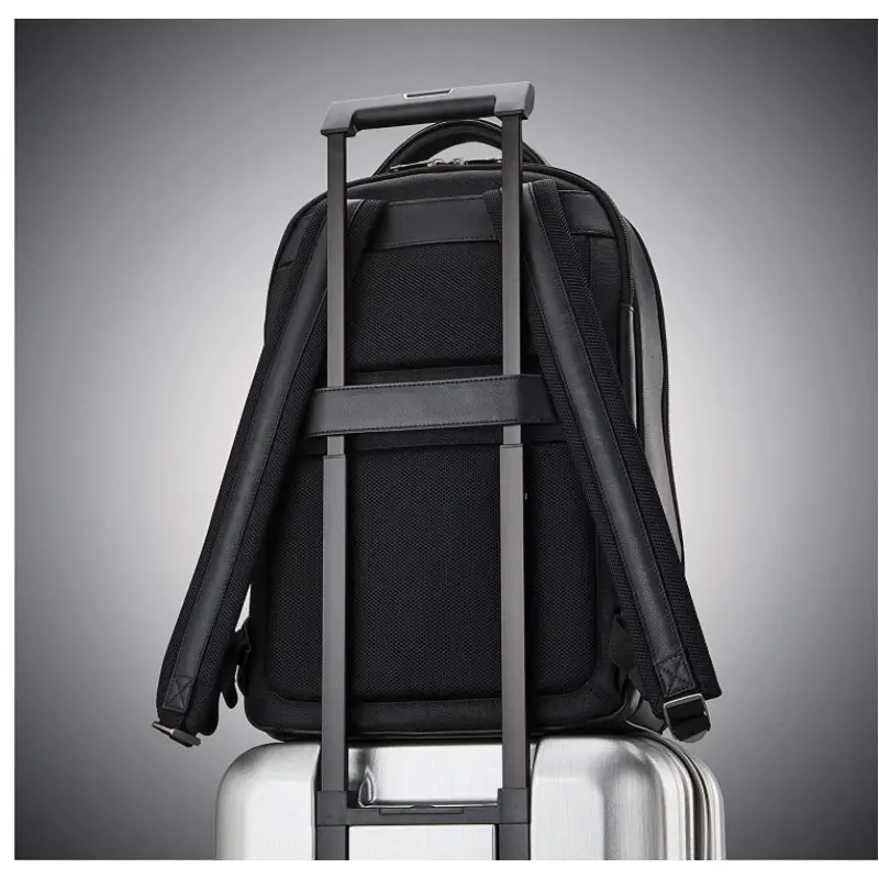 Custom Unisex Waterproof Luxury High End Multi-functional Outdoor Waterproof Backpack Black PU Leather Laptop Backpack