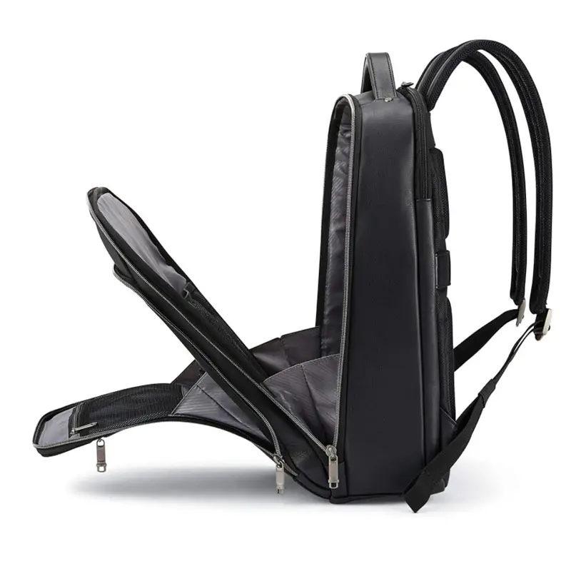 Custom Unisex Waterproof Luxury High End Multi-functional Outdoor Waterproof Backpack Black PU Leather Laptop Backpack