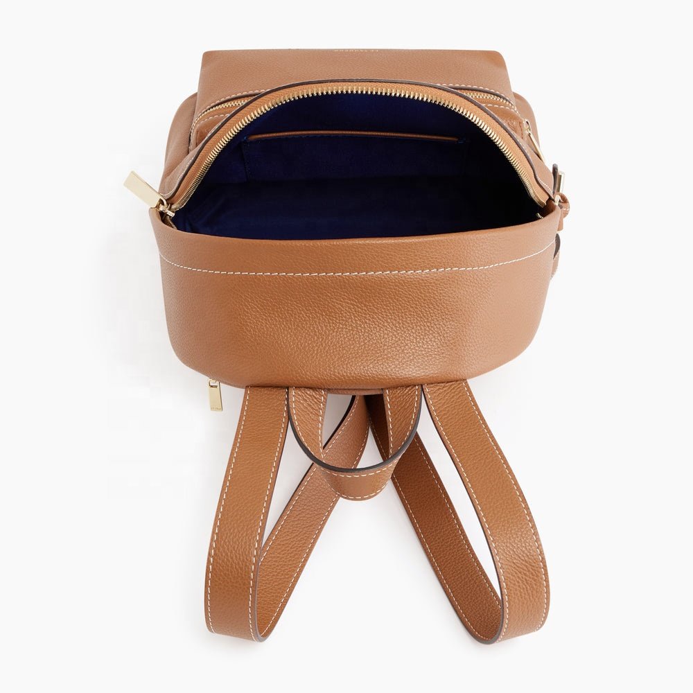Fashion Custom Logo Luxury Classic Zipper Womens Backpacks Soft Pu Leather Daily Travel Casual Vegan Ladies Laptop Backpacks