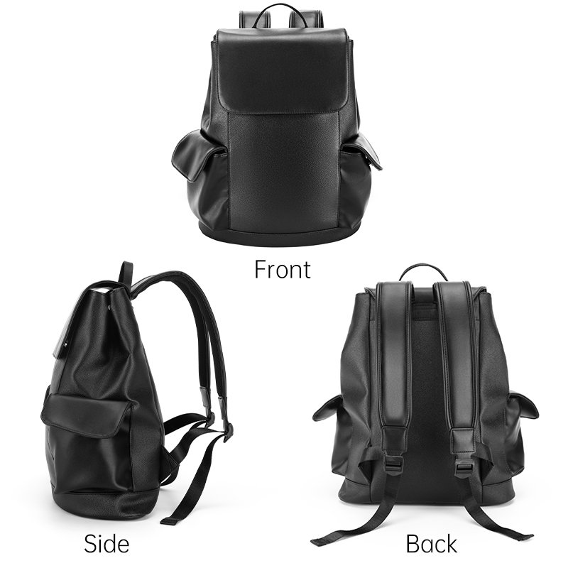 capacity portable bag logo custom men leather laptop backpack custom college teenager school backpack