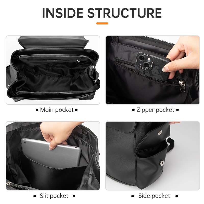 capacity portable bag logo custom men leather laptop backpack custom college teenager school backpack