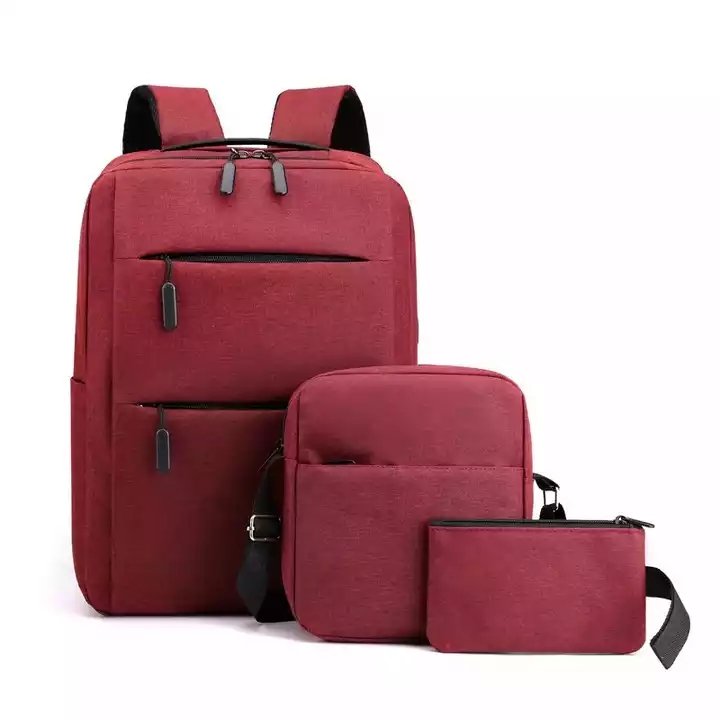 Travel laptop backpack sac au dos Hot selling 3 compartment set student laptop bag backpack