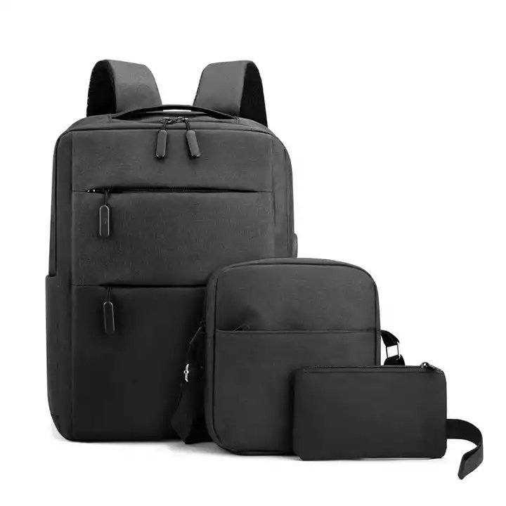 Travel laptop backpack sac au dos Hot selling 3 compartment set student laptop bag backpack