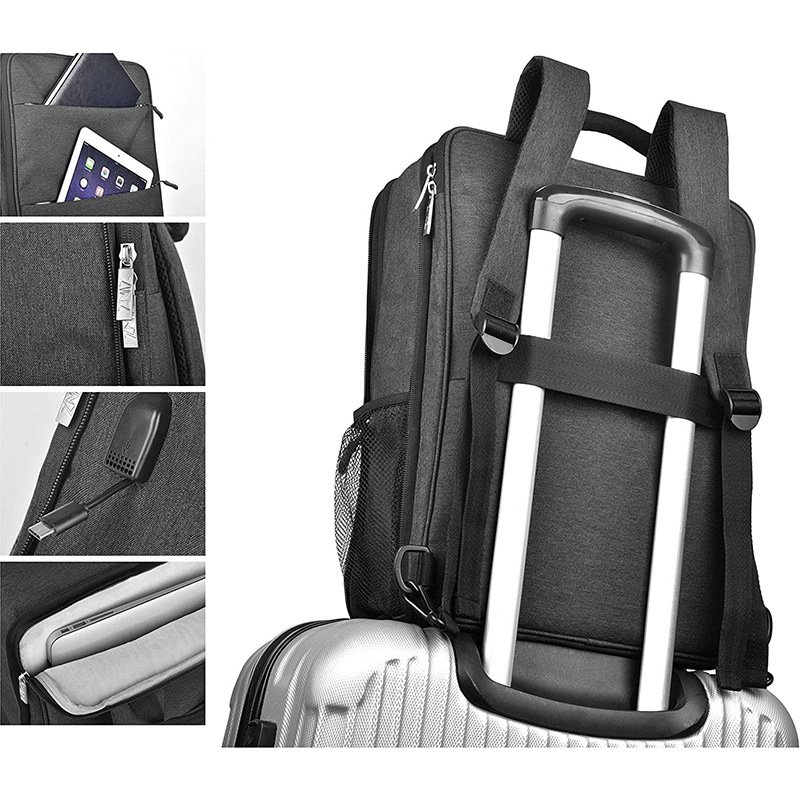 Slim expandable Laptop Backpack 15 15.6 16-inch Notebooks Bag sleeve with USB port