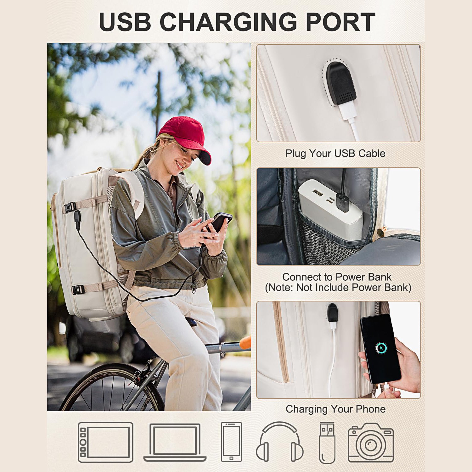 Custom Waterproof Travel Casual Daypack For Women Men Weekender Hiking Laptop Notebook Business Work School Student Backpack Bag