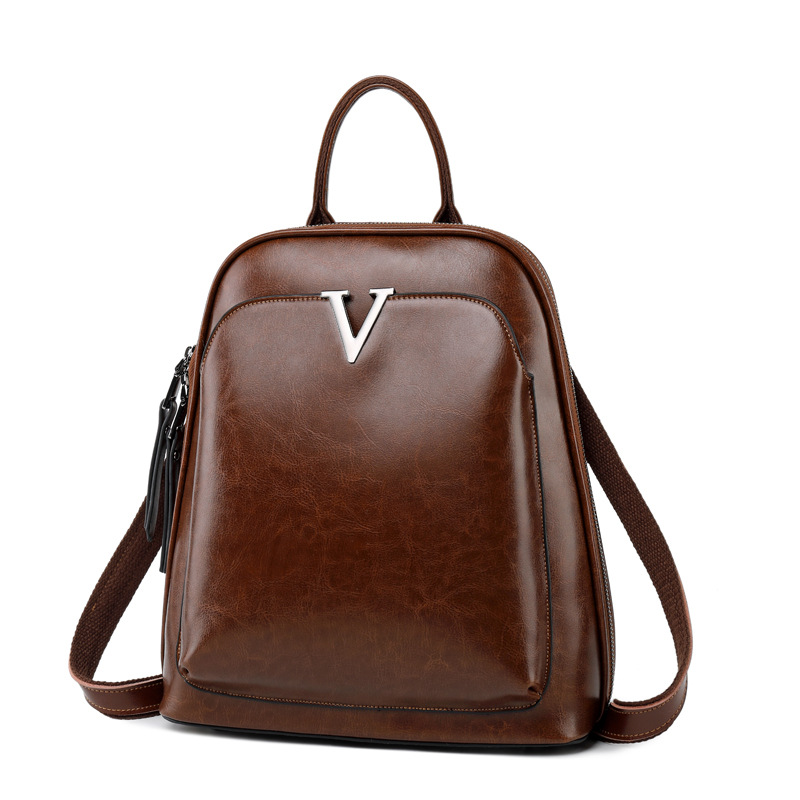 Vintage Genuine Leather Laptop Backpack for Men Women