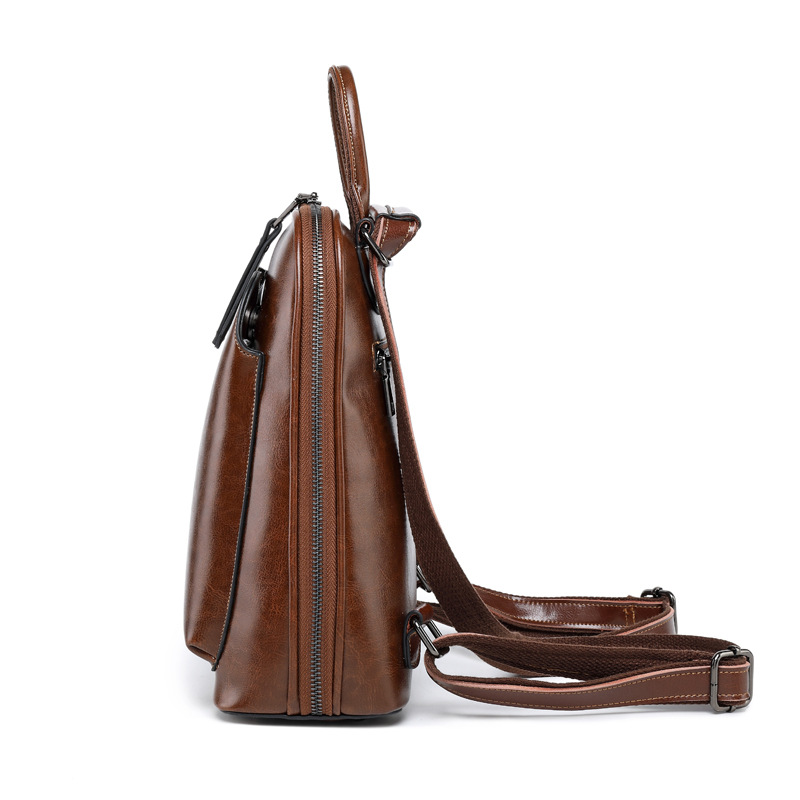 Vintage Genuine Leather Laptop Backpack for Men Women