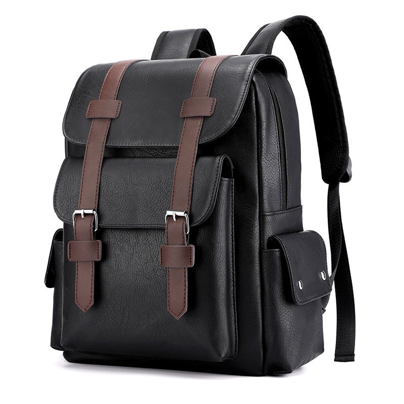 Wholesale Leather Backpacks Waterproof Travel Mini Student School Bag Multifunctional Men Brown Leather Backpack for College PU