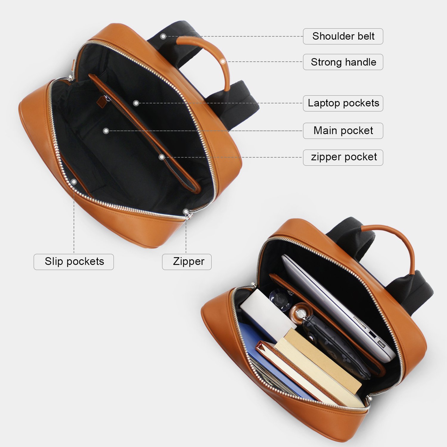 LAPOLAR 15.6 inch Laptop Backpack Purse for Men&Women College Casual Backpack Travel Bag